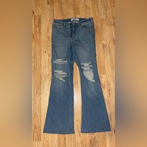 Hollister Flare Jeans in Distressed Blue